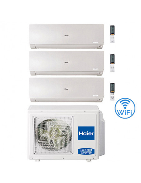 Climatizzatore Condizionatore Haier Flexis-Mw R32 Wifi Trial Split Inverter 9000 + 9000 + 12000 BTU con U.E. 3U55S2SR2FA Clas...