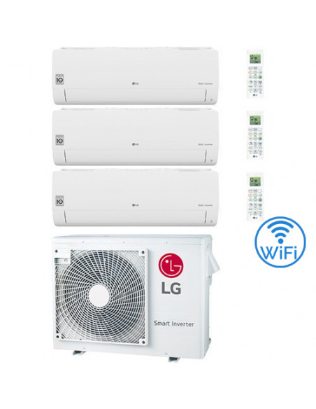 Climatizzatore Condizionatore LG Libero Smart R32 Wifi Trial Split Dual Inverter 7000 + 7000 + 7000 BTU con U.E. MU3R19 NOVIT...