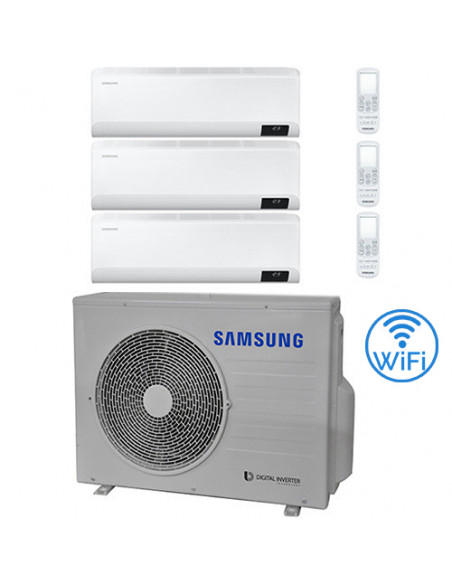 Climatizzatore Condizionatore Samsung CEBU R32 Wifi Trial Split Inverter 9000 + 9000 + 12000 BTU con U.E. AJ052TXJ3KG/EU NOVI...