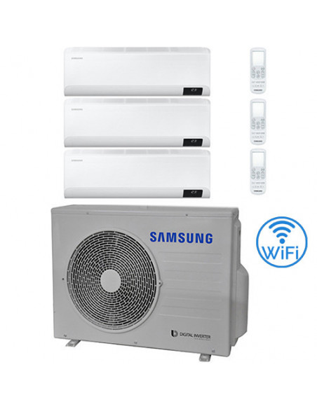 Climatizzatore Condizionatore Samsung WINDFREE AVANT R32 Wifi Trial Split Inverter 7000 + 7000 + 7000 BTU con U.E. AJ052TXJ3K...
