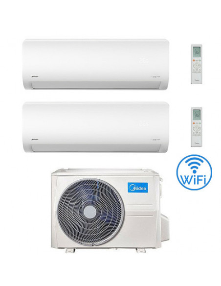 Climatizzatore Condizionatore Midea Xtreme Wifi R32 Dual Split 9000 + 12000 BTU con U.E. M2OH-14HFN8-Q INVERTER Classe A++/A+...