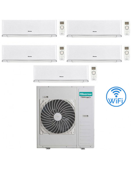 Climatizzatore Condizionatore Hisense Energy Wifi R32 Penta Split Inverter 9000 + 9000 + 12000 + 12000 + 12000 BTU con U.E. 5...
