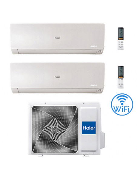 Climatizzatore Condizionatore Haier Flexis-Mw R32 Wifi Dual Split Inverter 9000 + 18000 BTU con U.E. 2U50S2SM1FA Classe A++/A...