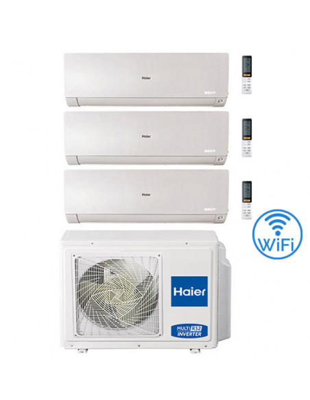 Climatizzatore Condizionatore Haier Flexis-Mw R32 Wifi Trial Split Inverter 7000 + 7000 + 18000 BTU con U.E. 3U70S2SR2FA Clas...
