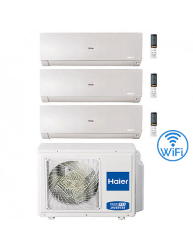 Climatizzatore Condizionatore Haier Flexis-Mw R32 Wifi Trial Split Inverter 7000 + 7000 + 12000 BTU con U.E. 3U55S2SR2FA Clas...