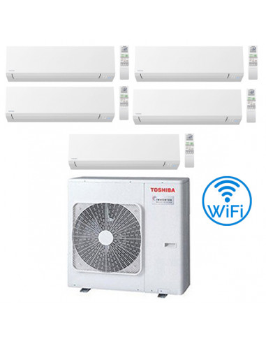 Climatizzatore Condizionatore Toshiba Shorai Edge WiFi R32 Penta Split Inverter 9000 + 9000 + 9000 + 9000 + 9000 BTU con U.E....