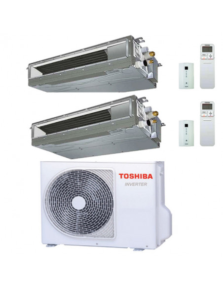 Climatizzatore Condizionatore Toshiba Canalizzabile R32 Dual Split Inverter 10000 + 10000 (9000 + 9000) BTU con U.E. RAS-2M14...