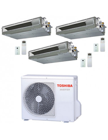 Climatizzatore Condizionatore Toshiba Canalizzabile R32 Trial Split Inverter 10000 + 10000 + 10000 (9000 + 9000 + 9000) BTU c...