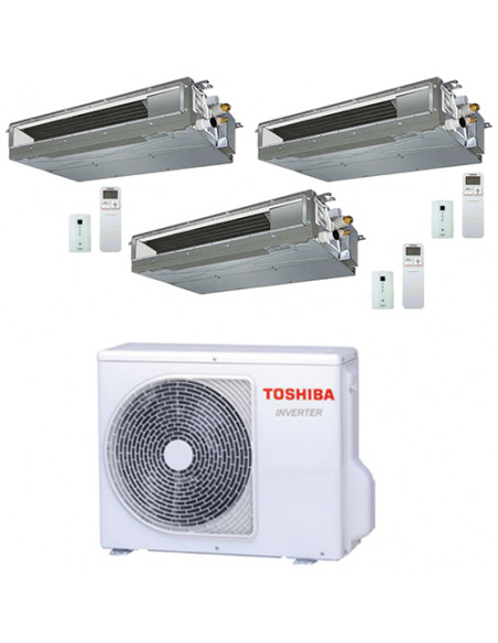 Climatizzatore Condizionatore Toshiba Canalizzabile R32 Trial Split Inverter 10000 + 10000 + 13000 (9000 + 9000 + 12000) BTU ...