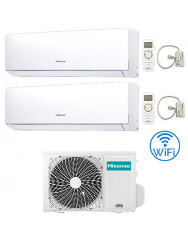 Climatizzatore Condizionatore Hisense New Comfort con Wifi R32 Dual Split Inverter 9000 + 12000 BTU con U.E. 2AMW52U4RXC Clas...