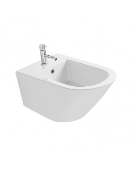 Bidet sospeso Globo Serie Forty 3 monoforo con sistema di fissaggio dal basso nascosto Cod. FOS09.BI - Climaway