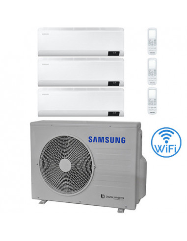 Climatizzatore Condizionatore Samsung CEBU R32 Wifi Trial Split Inverter 7000 + 7000 + 7000 BTU con U.E. AJ052TXJ3KG/EU NOVIT...