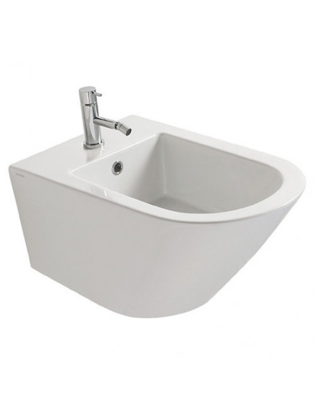 Bidet sospeso Globo Serie Forty 3 monoforo con sistema di fissaggio dal basso nascosto Cod. FOS10.BI - Climaway