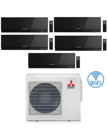 Climatizzatore Condizionatore Mitsubishi Kirigamine Zen Wifi Nero Penta Split Inverter 9000 + 9000 + 9000 + 9000 + 9000 BTU c...