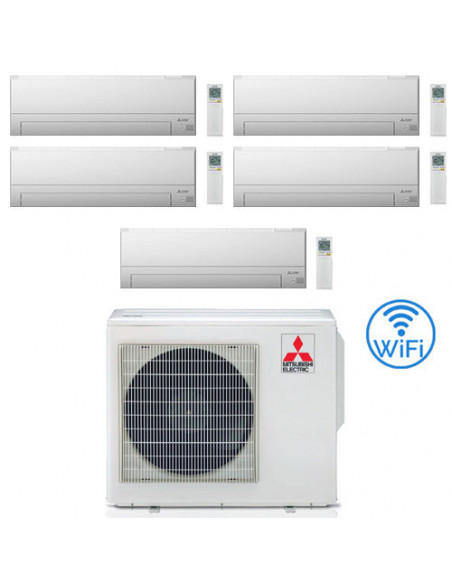 Climatizzatore Condizionatore Mitsubishi MSZ-BT Wifi R32 Penta Split Inverter 9000 + 9000 + 9000 + 9000 + 9000 BTU con U.E. M...