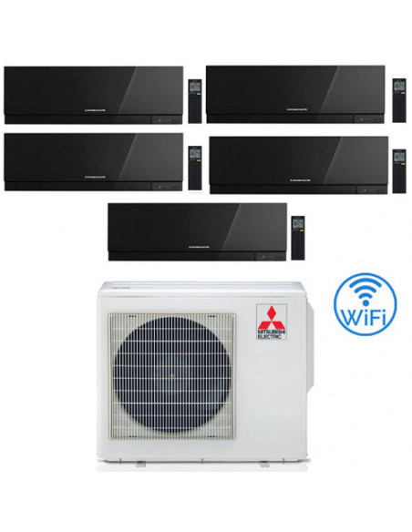 Climatizzatore Condizionatore Mitsubishi Kirigamine Zen Wifi Nero Penta Split Inverter 9000 + 9000 + 9000 + 9000 + 12000 BTU ...