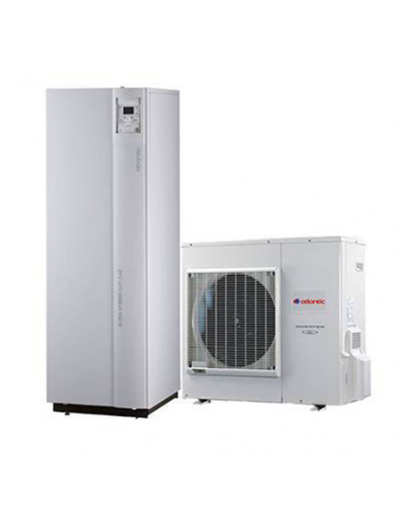 Sistema di riscaldamento ibrido compatto Atlantic R410 composto da pompa di calore monofase Aria-Acqua capacità 6 kW integrat...