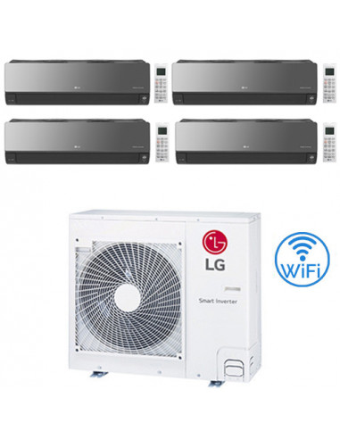 Climatizzatore Condizionatore LG Artcool Mirror UVnano R32 Wifi Quadri Split inverter 9000 + 9000 + 9000 + 9000 BTU con U.E. ...