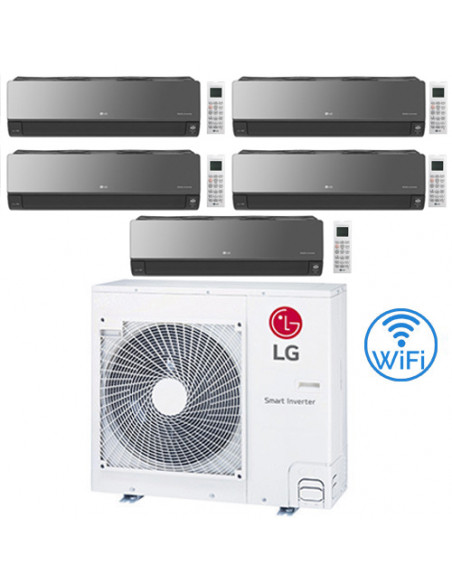 Climatizzatore Condizionatore LG Artcool Mirror UVnano R32 Wifi Penta Split inverter 9000 + 9000 + 9000 + 9000 + 9000 BTU con...