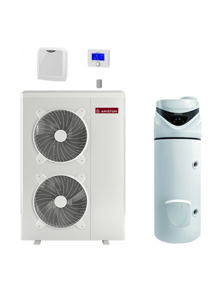 Pompa di calore monoblocco inverter Ariston serie Nimbus Pocket 110M con scaldacqua a pompa di calore Ariston Nuos Primo HC 2...