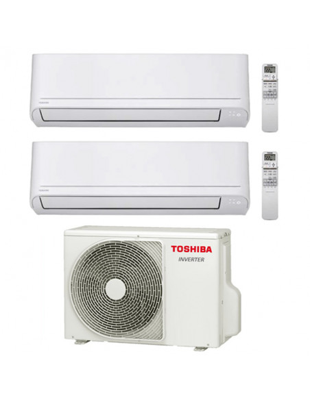 Climatizzatore Condizionatore Toshiba Serie New Seiya R32 WiFi Opzionale* Dual Split Inverter 7000 + 7000 BTU con U.E. RAS-2M...