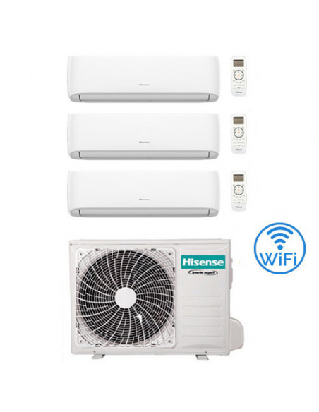 Climatizzatore Condizionatore Hisense Hi Comfort Wifi R32 Trial Split Inverter 9000 + 9000 + 9000 BTU con U.E. 3AMW52U4RJC Cl...