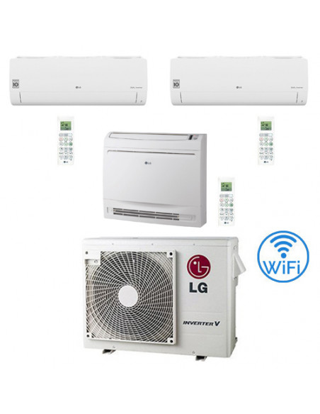 Climatizzatore Condizionatore LG Libero Smart Wifi più Console R32 Trial Split Inverter 7000 + 7000 + 9000 BTU con U.E. MU3R1...