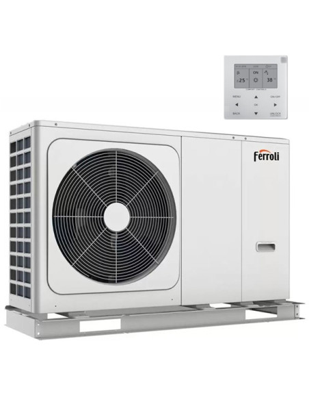 Pompa di calore monoblocco Aria-Acqua DC inverter R32 Ferroli OMNIA M 3.2 10 WiFi unità esterna monofase cod. 2CP000DF capaci...
