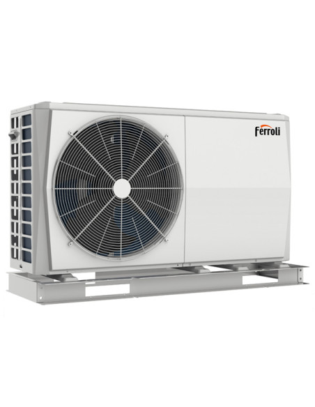 Sistema di riscaldamento ibrido compatto Ferroli R32 composto da pompa di calore monofase Aria-Acqua capacità 6kW integrata c...