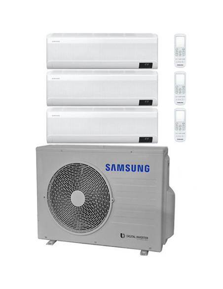 Climatizzatore Condizionatore Samsung WINDFREE AVANT R32 Wifi Trial Split Inverter 7000 + 7000 + 9000 BTU con U.E. AJ052TXJ3K...