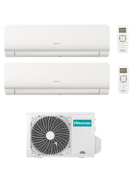 Climatizzatore Condizionatore Inverter Hisense New Energy Wifi R32 Dual Split 7000 + 7000 BTU con U.E. 2AMW35U4RGC Classe A++...