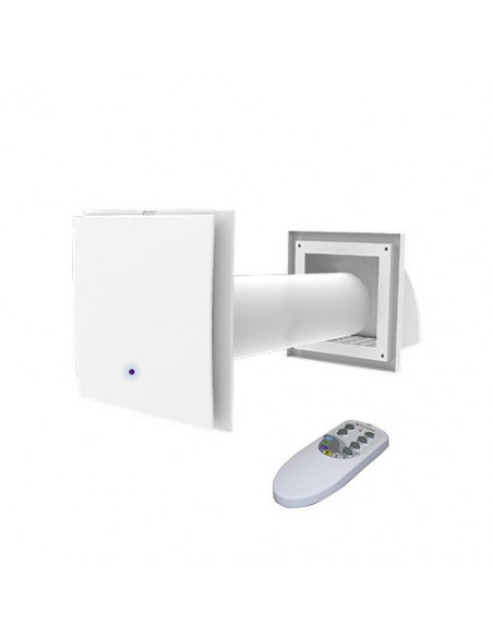 Aspiratore estrattore statico d'aria con recupero di calore PICO Wi HP2-80 Wifi a parete con alimentatore ad incasso Tecnosys...
