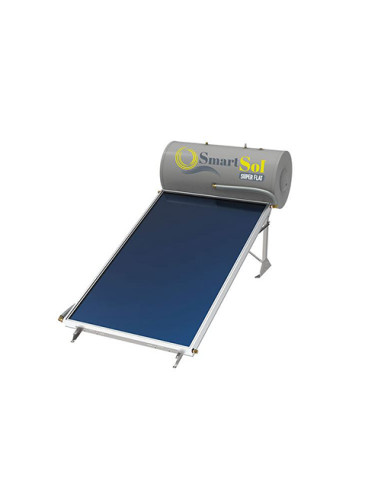 Kit solare termico Smart Sol Super Flat a circolazione naturale composto da 1 collettore solare selettivo da 2.5 mq più serba...