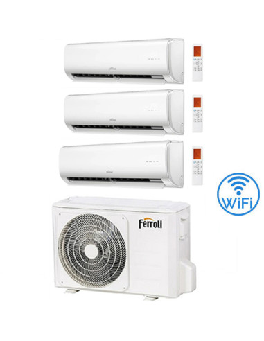 Climatizzatore Condizionatore Ferroli Serie Giada Wifi R32 Trial Split 9000 + 9000 + 9000 BTU con U.E. 2CP001QF 21000 BTU 21-...