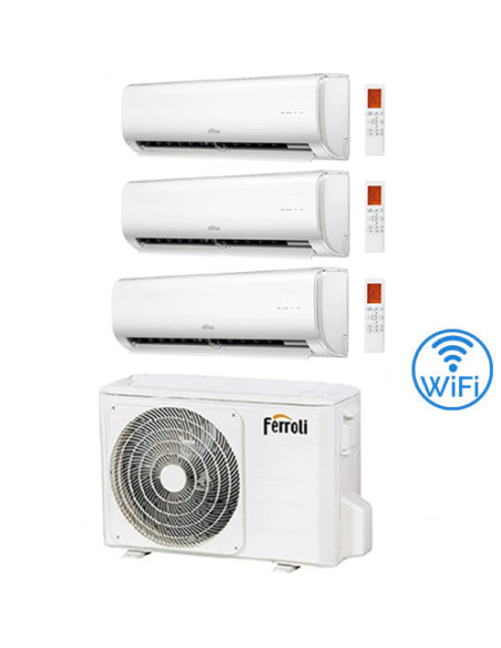 Climatizzatore Condizionatore Ferroli Serie Giada Wifi R32 Trial Split 9000 + 9000 + 9000 BTU con U.E. 2CP001RF 27000 BTU 27-...