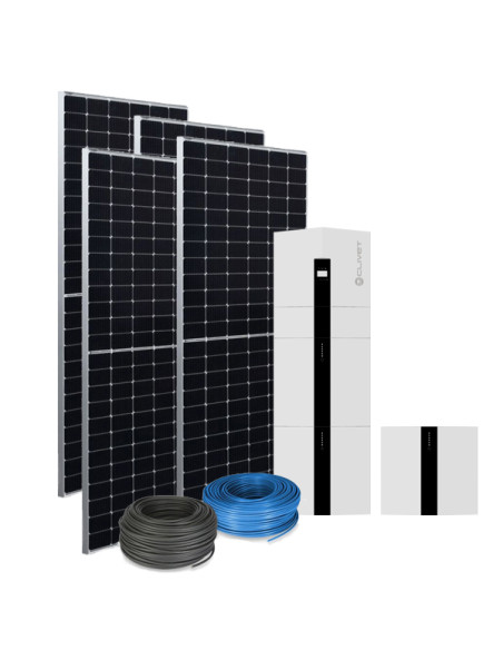 Kit fotovoltaico da 4 kW composto da Inverter Ibrido e pacco batteria da 15kWh Clivet + nº10 pannelli Sunerg X-CHROS L da 415...