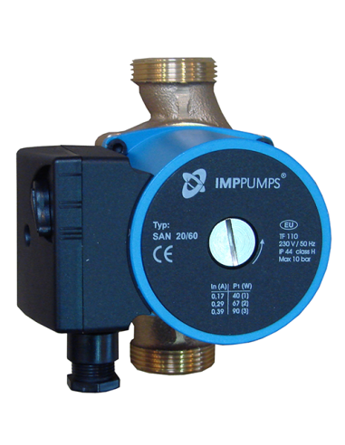 Circolatore per acqua calda sanitaria IMPPUMPS SAN 25/60-130 con interasse da 130 mm - Climaway