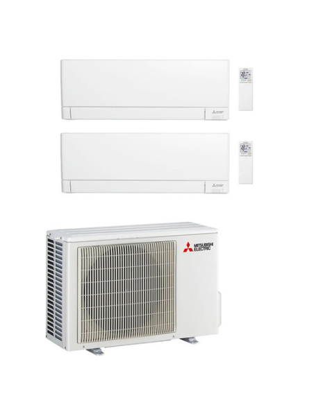 Climatizzatore Condizionatore Mitsubishi MSZ-AY Wifi R32 Dual Split Inverter 9000 + 12000 BTU con U.E. MXZ-2F53VF Classe A+++...