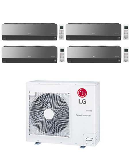 Climatizzatore Condizionatore LG Artcool Mirror UVnano R32 Wifi Quadri Split inverter 9000 + 9000 + 9000 + 9000 BTU con U.E. ...