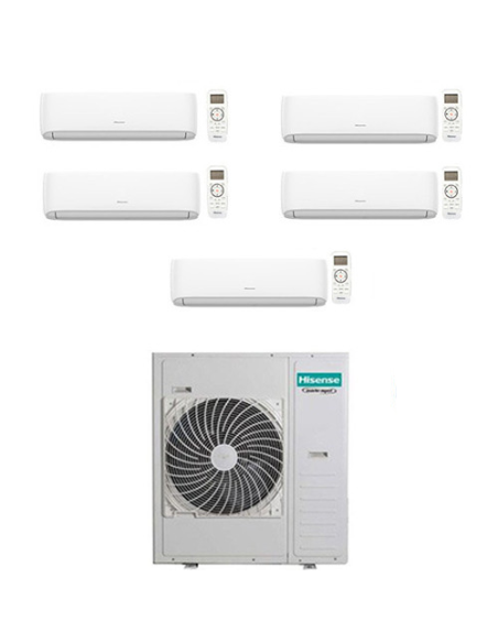 Climatizzatore Condizionatore Hisense Hi Comfort Wifi R32 Penta Split Inverter 9000 + 9000 + 9000 + 9000 + 12000 BTU con U.E....