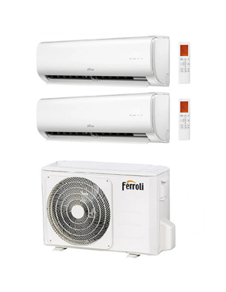 Climatizzatore Condizionatore Ferroli Serie Giada Wifi R32 Dual Split 9000 + 18000 BTU con U.E. 2CP001RF 27000 BTU 27-3 Class...