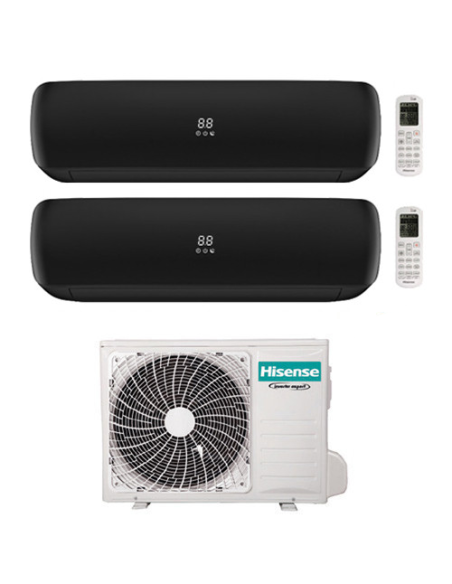 Climatizzatore Condizionatore Hisense Apple Pie PRO Wi-Fi R32 Dual Split Inverter 9000 + 9000 BTU con U.E. 2AMW35U4RGC Classe...