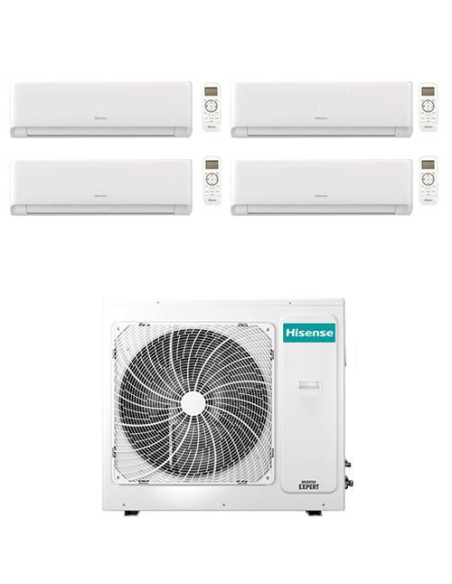Climatizzatore Condizionatore Inverter Hisense Energy Ultra Ecosense Wifi R32 Quadri Split 7000 + 7000 + 7000 + 12000 BTU con...