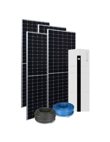 Kit fotovoltaico da 4 kW composto da Inverter Ibrido e pacco batteria da 10kWh Clivet + nº9 pannelli EXE Solar TRITON TOPCON ...