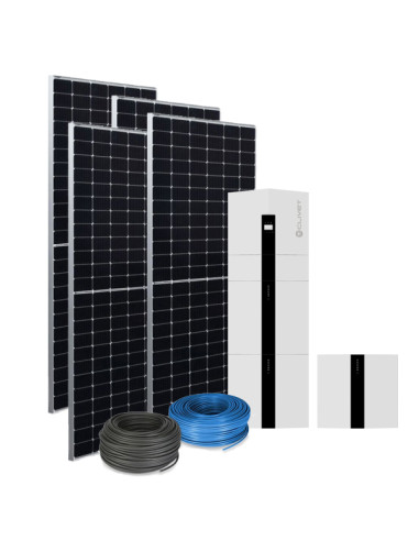 Kit fotovoltaico da 6 kW composto da Inverter Ibrido e pacco batteria da 15kWh Clivet + nº14 pannelli EXE Solar TRITON TOPCON...