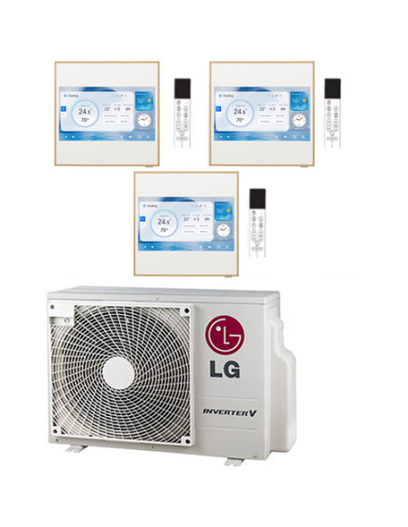 Climatizzatore Condizionatore LG Artcool Gallery LCD R32 Trial Split Inverter 9000 + 9000 + 9000 BTU con U.E. MU3R19 NOVITÁ C...