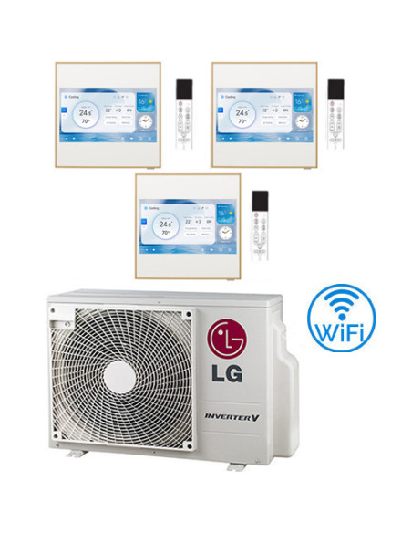 Climatizzatore Condizionatore LG Artcool Gallery LCD R32 Trial Split Inverter 9000 + 9000 + 12000 BTU con U.E. MU3R19 NOVITÁ ...