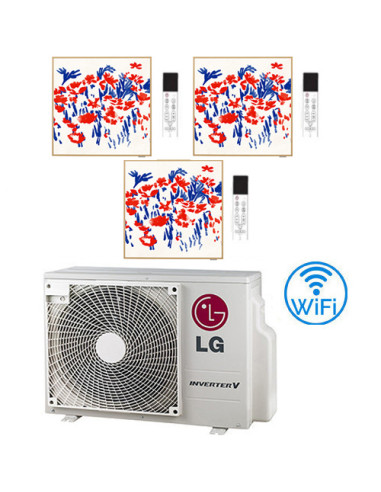 Climatizzatore Condizionatore LG Artcool Gallery PHOTO R32 Trial Split Inverter 9000 + 9000 + 12000 BTU con U.E. MU3R19 NOVIT...