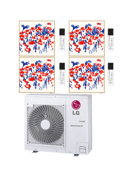Climatizzatore Condizionatore LG Artcool Gallery PHOTO R32 Quadri Split Inverter 9000 + 9000 + 9000 + 12000 BTU con U.E. MU5R...