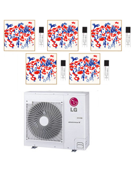 Climatizzatore Condizionatore LG Artcool Gallery PHOTO R32 Penta Split Inverter 9000 + 9000 + 9000 + 9000 + 9000 BTU con U.E....